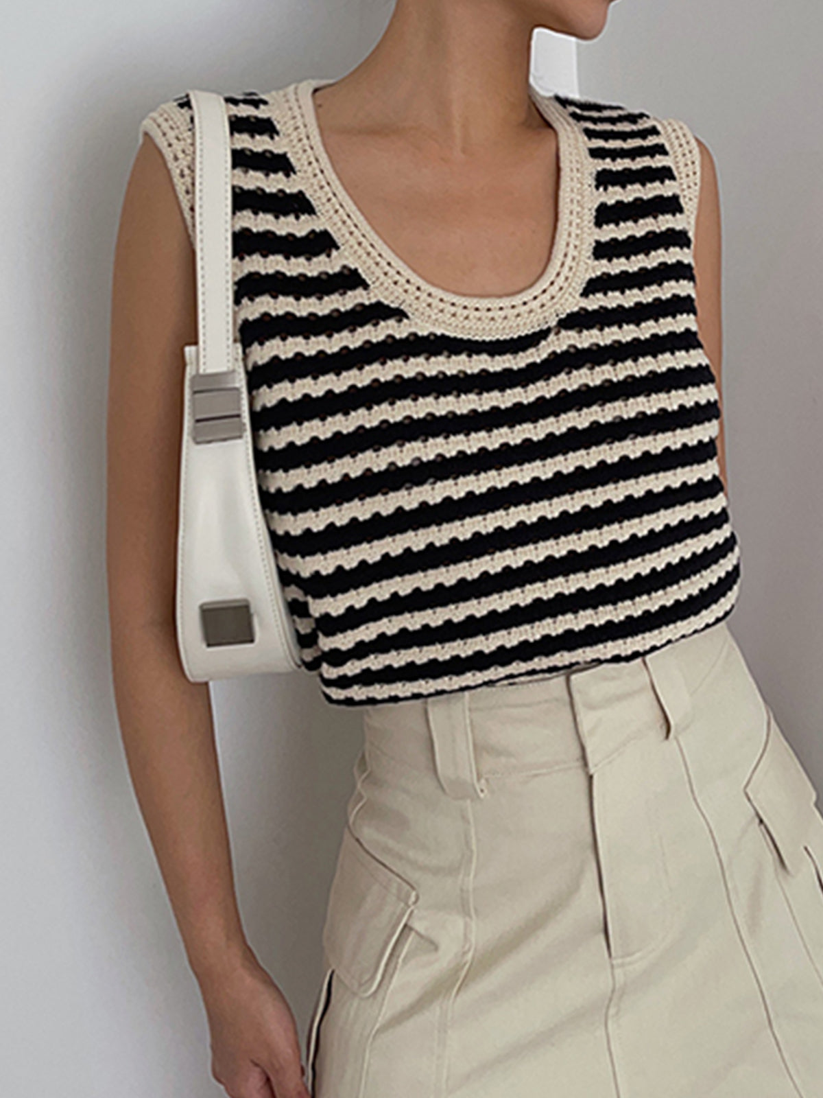 Yara - Striped Sleevles Top