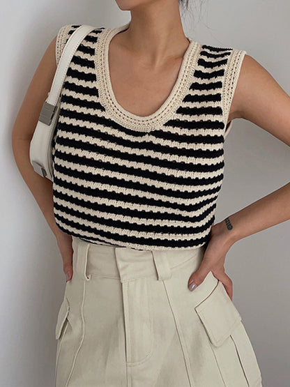 Yara - Striped Sleevles Top